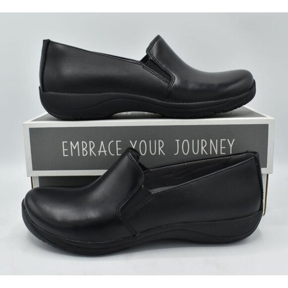 Dansko Womens EU 40 US 9.5-10 Nora Black Leather Slip On Loafers Shoes Clogs - Picture 8 of 11